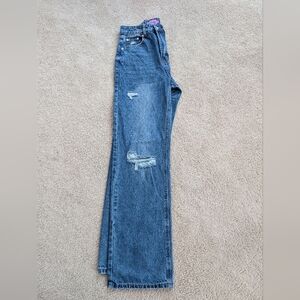 Edikted Flare Distressed Denim Jeans